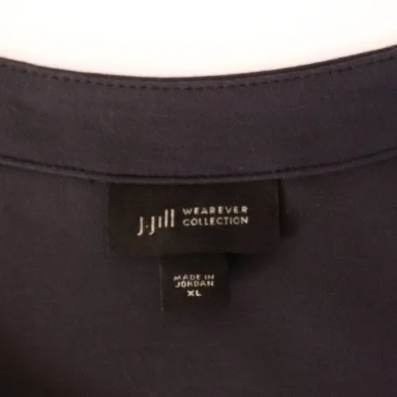 J. Jill Wearever Double-Face Jersey Dolman-Sleeve Dress Licorice Dark Grey XL - Picture 7 of 9